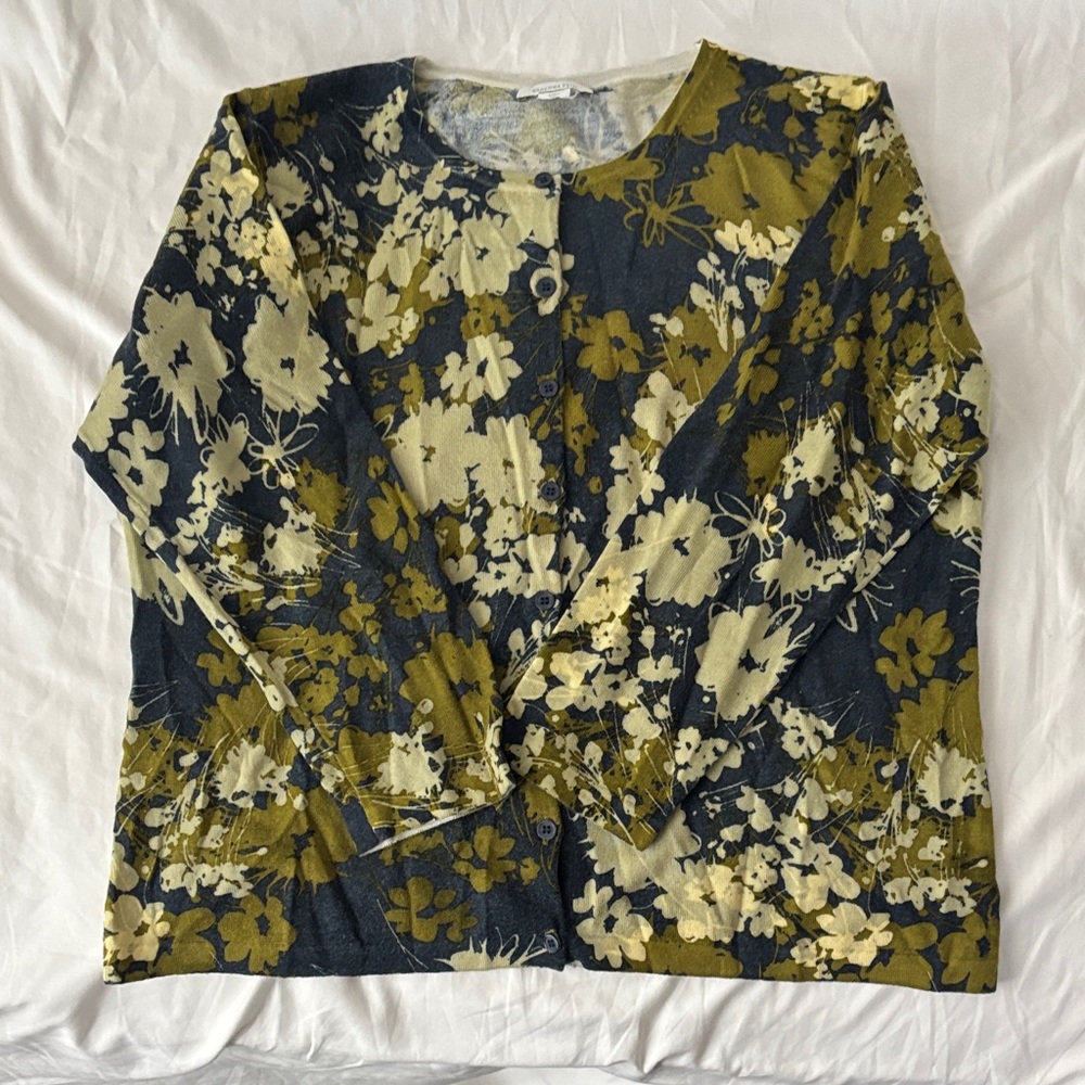 Garnet Hill Blue and Green Knit Top